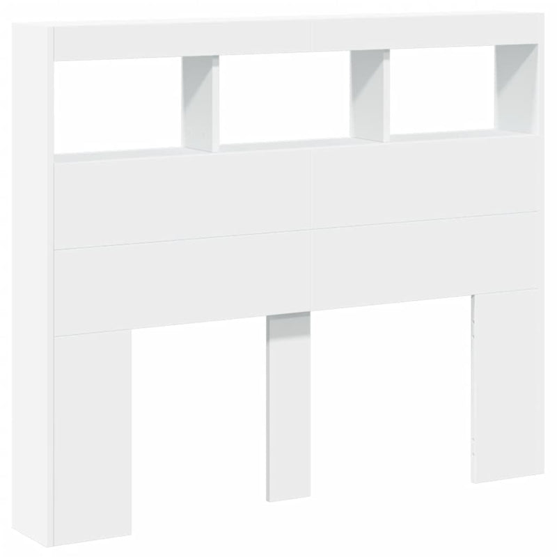vidaXL Headboard Cabinet with LED White 120 cm
