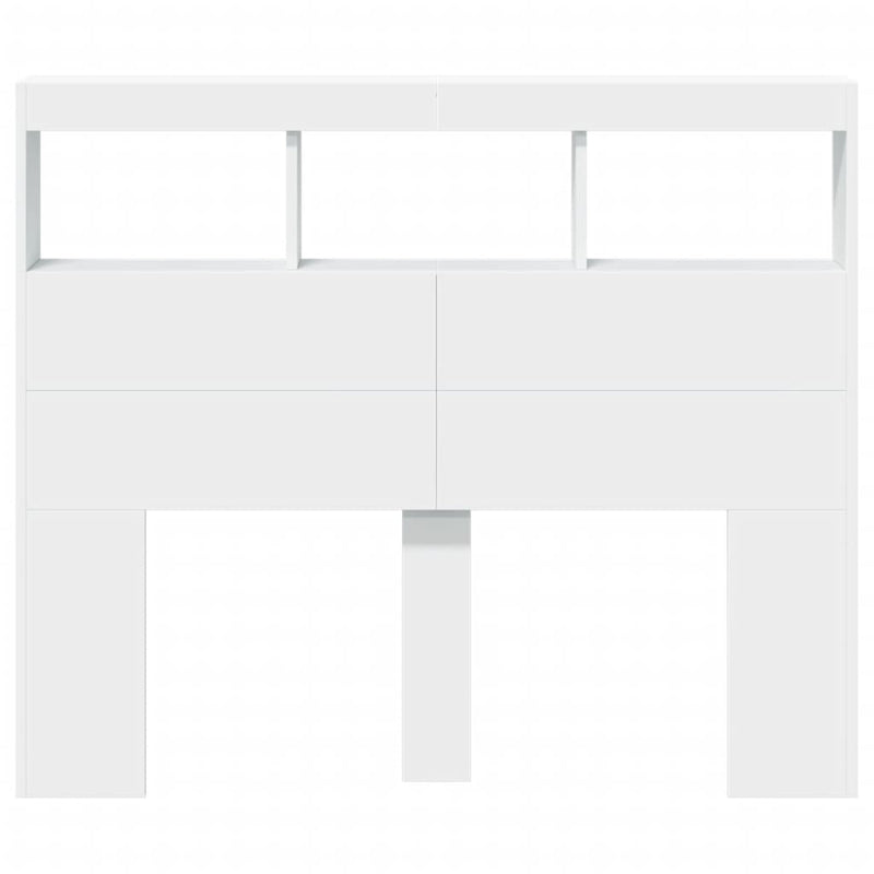 vidaXL Headboard Cabinet with LED White 120 cm