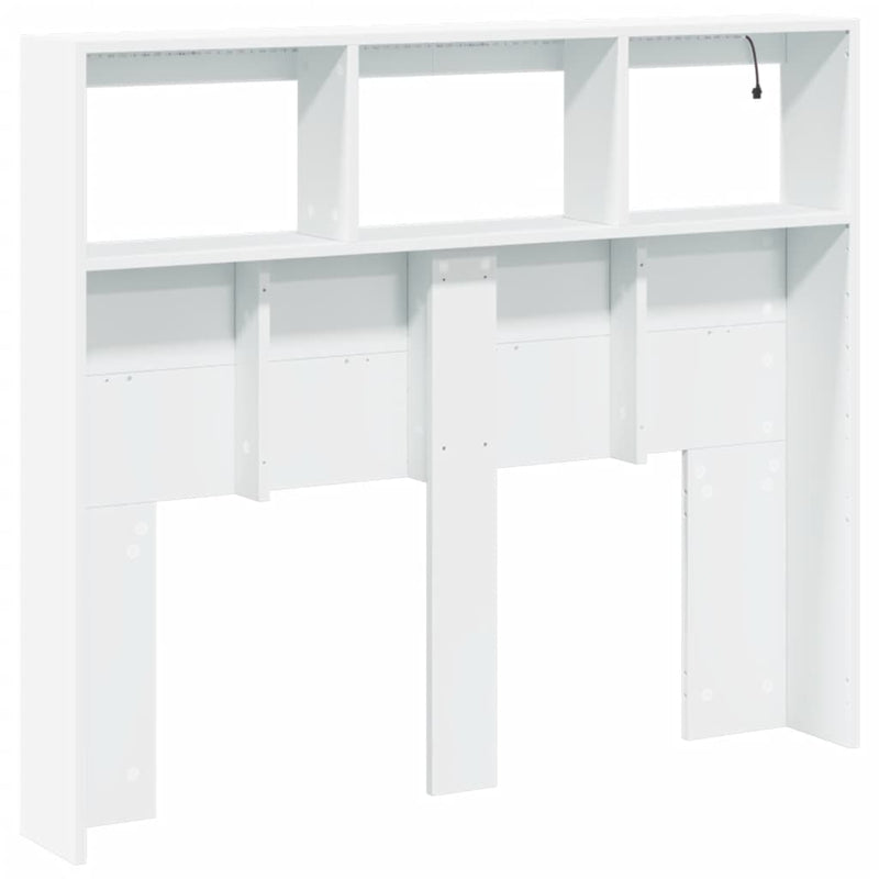 vidaXL Headboard Cabinet with LED White 120 cm