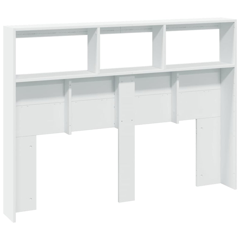 vidaXL Headboard Cabinet with LED White 140 cm