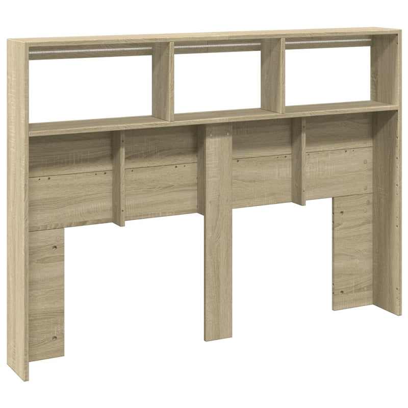 vidaXL Headboard Cabinet with LED Sonoma Oak 140 cm