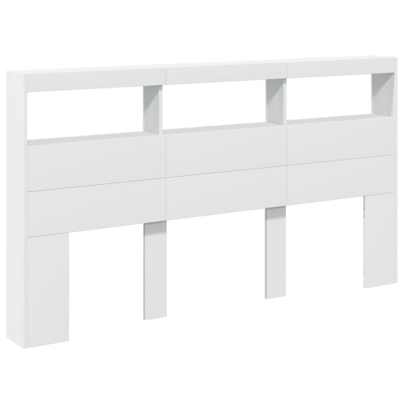 vidaXL Headboard Cabinet with LED White 180 cm