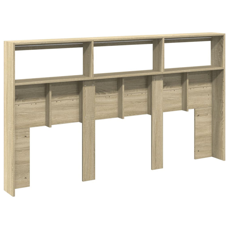 vidaXL Headboard Cabinet with LED Sonoma Oak 180 cm