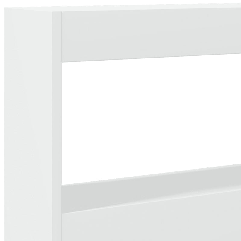 Headboard Cabinet with LED White 200 cm