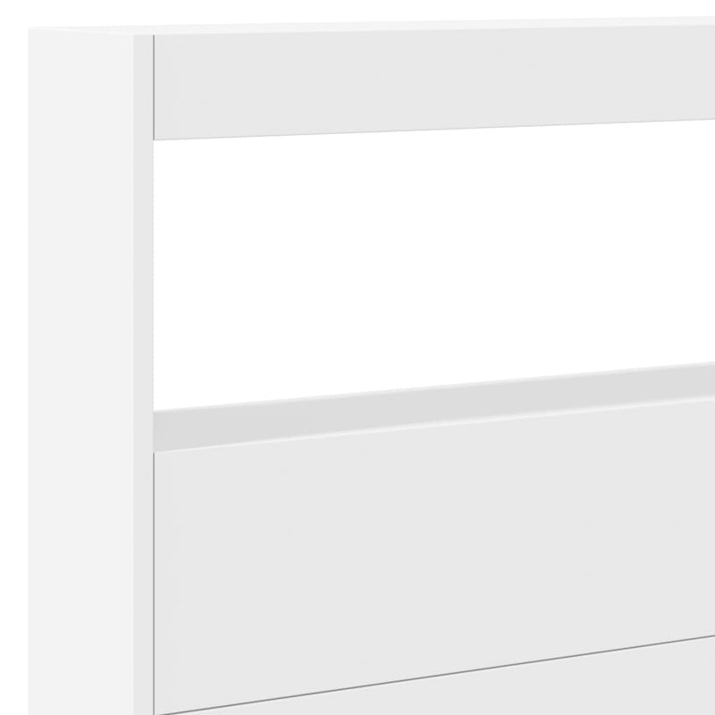 vidaXL Headboard Cabinet with LED White 220x17x102 cm