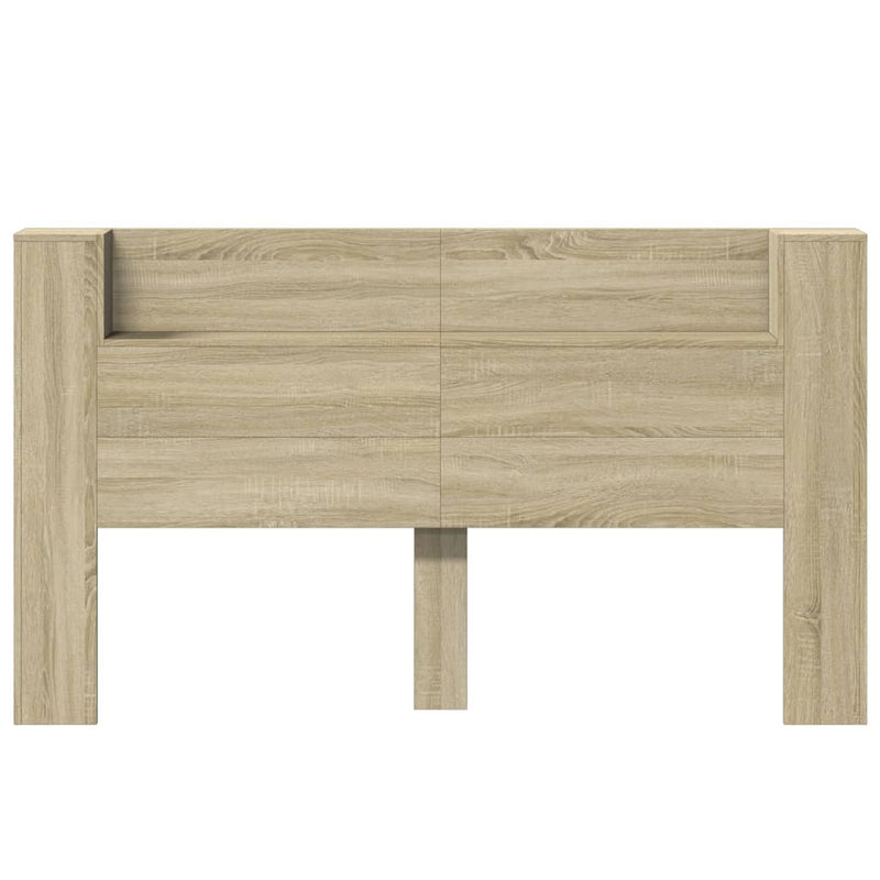 Headboard Cabinet with LED Sonoma Oak 180x16.5x103.5 cm