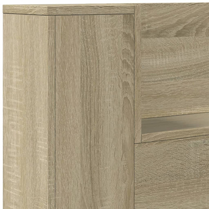 Headboard Cabinet with LED Sonoma Oak 180x16.5x103.5 cm