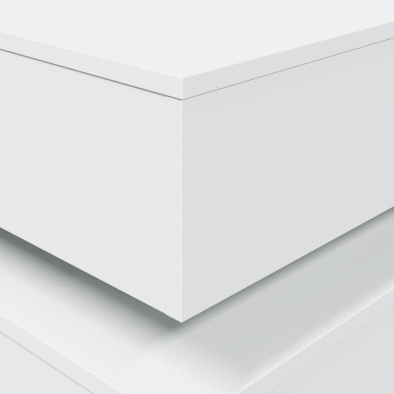 vidaXL Coffee Table with LED Lights White 50x50x40 cm