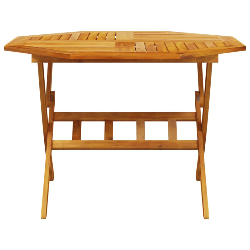 vidaXL Folding Garden Table Ø110x75 cm Solid Wood Acacia