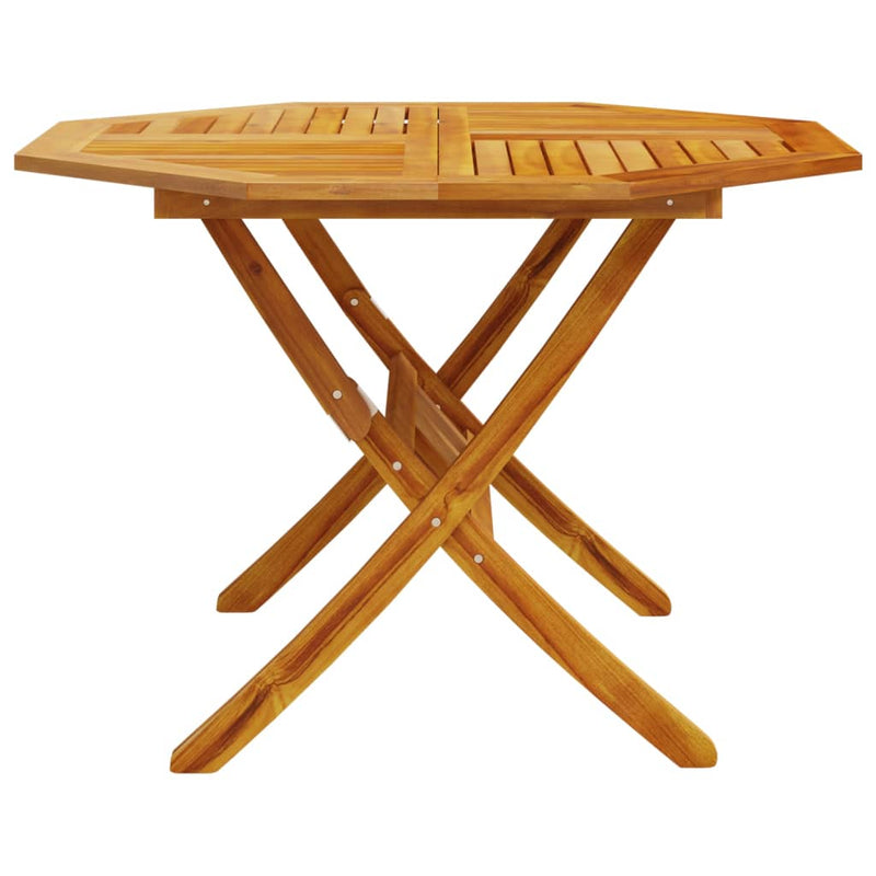 vidaXL Folding Garden Table Ø110x75 cm Solid Wood Acacia