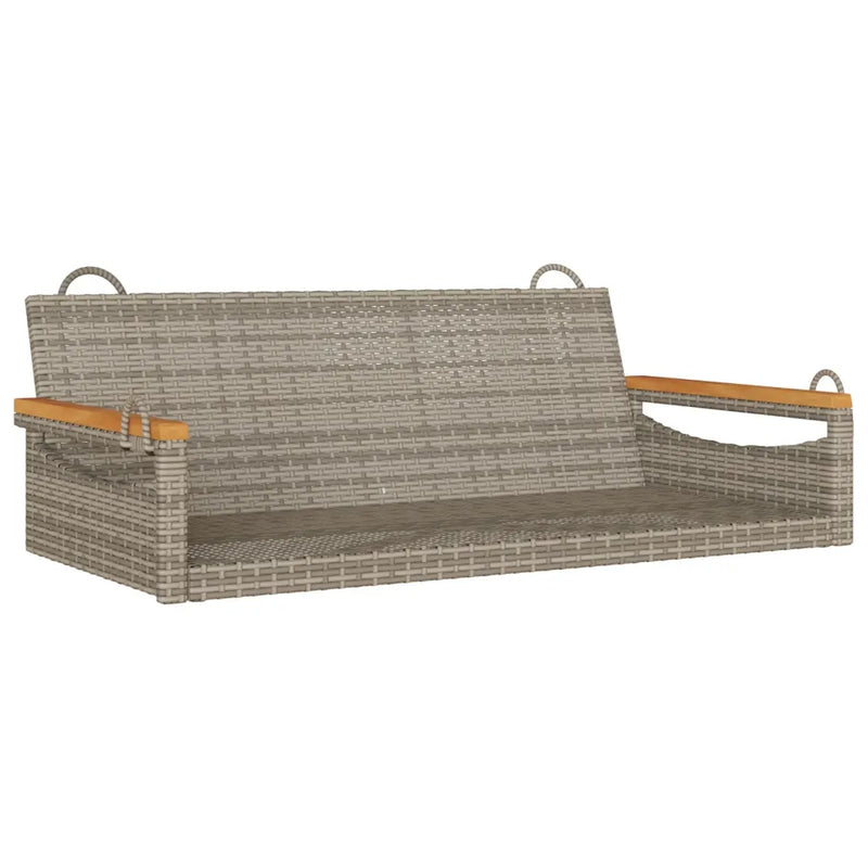 Swing Bench Grey 109x62x40 cm Poly Rattan