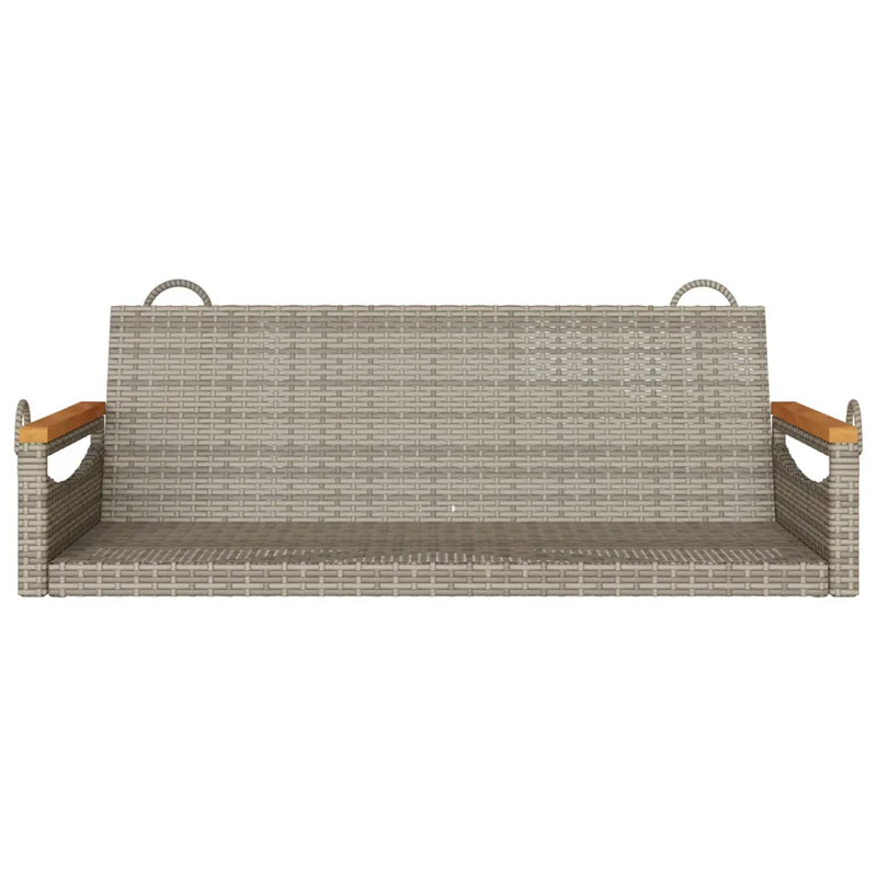 Swing Bench Grey 109x62x40 cm Poly Rattan