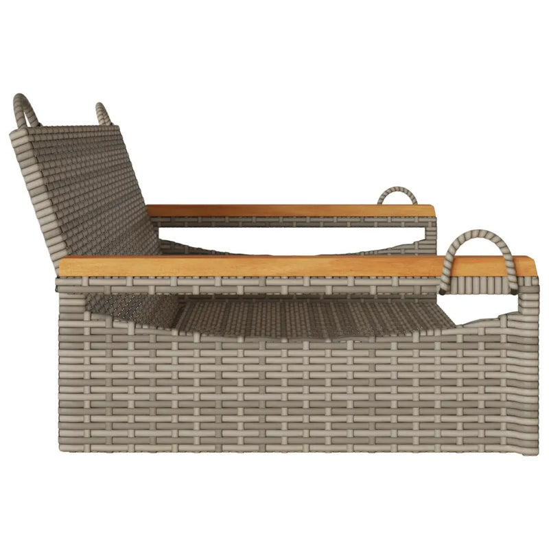 Swing Bench Grey 109x62x40 cm Poly Rattan
