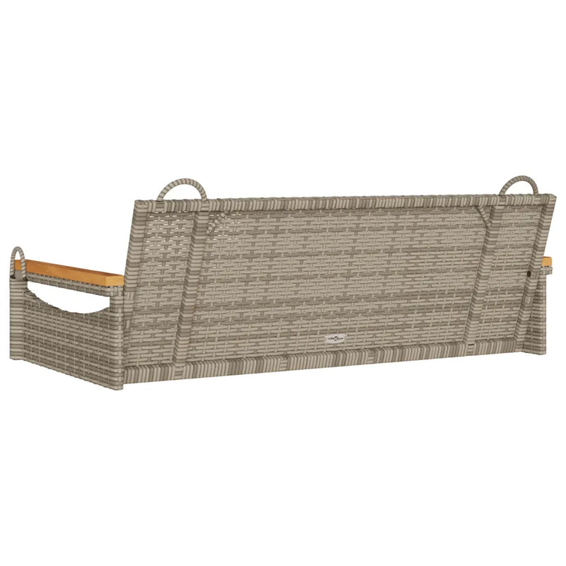 Swing Bench Grey 109x62x40 cm Poly Rattan