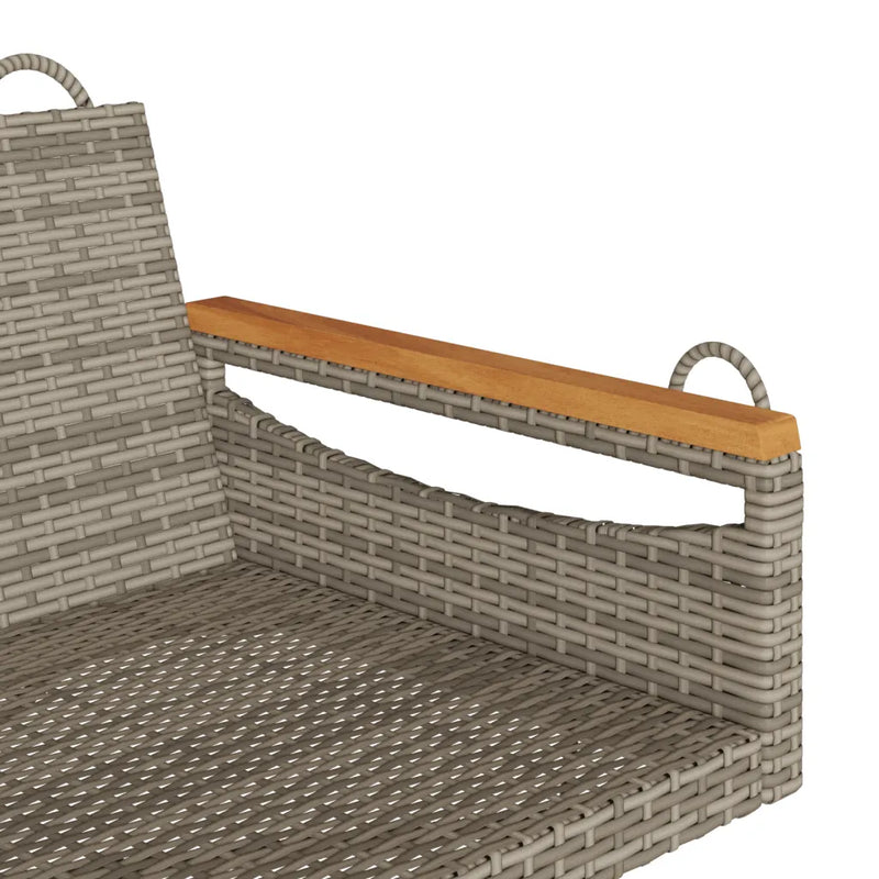 Swing Bench Grey 109x62x40 cm Poly Rattan