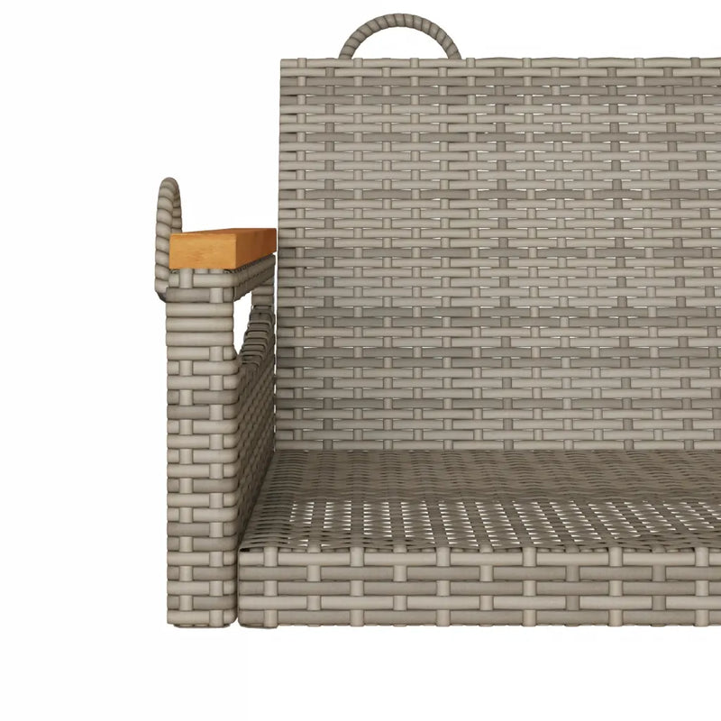 Swing Bench Grey 109x62x40 cm Poly Rattan