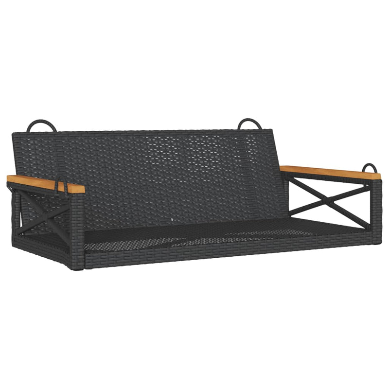 vidaXL Swing Bench Black 109x62x40 cm Poly Rattan