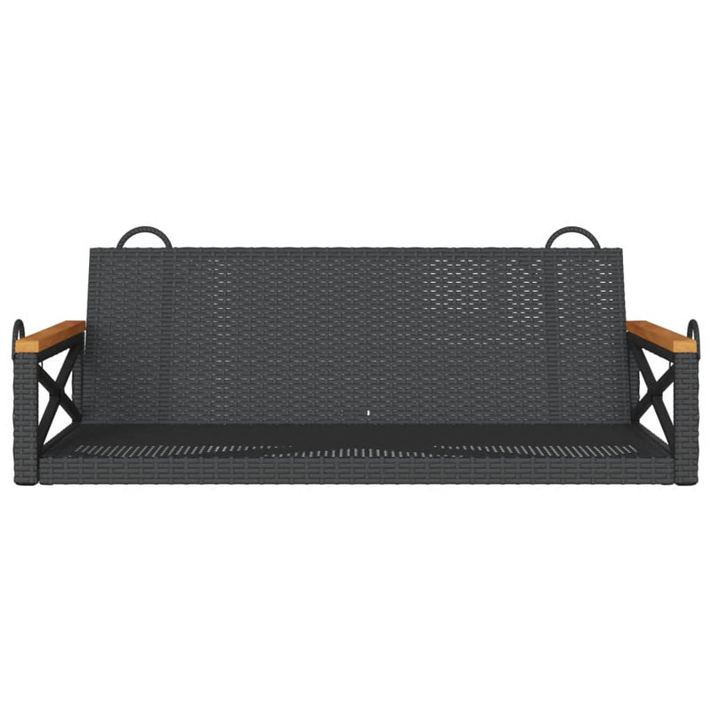 vidaXL Swing Bench Black 109x62x40 cm Poly Rattan