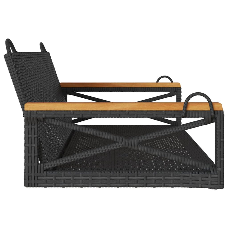vidaXL Swing Bench Black 109x62x40 cm Poly Rattan