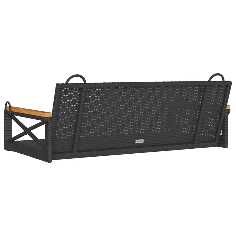 vidaXL Swing Bench Black 109x62x40 cm Poly Rattan