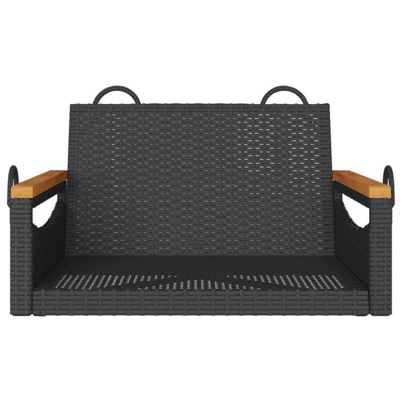 vidaXL Swing Bench Black 63x62x40 cm Poly Rattan
