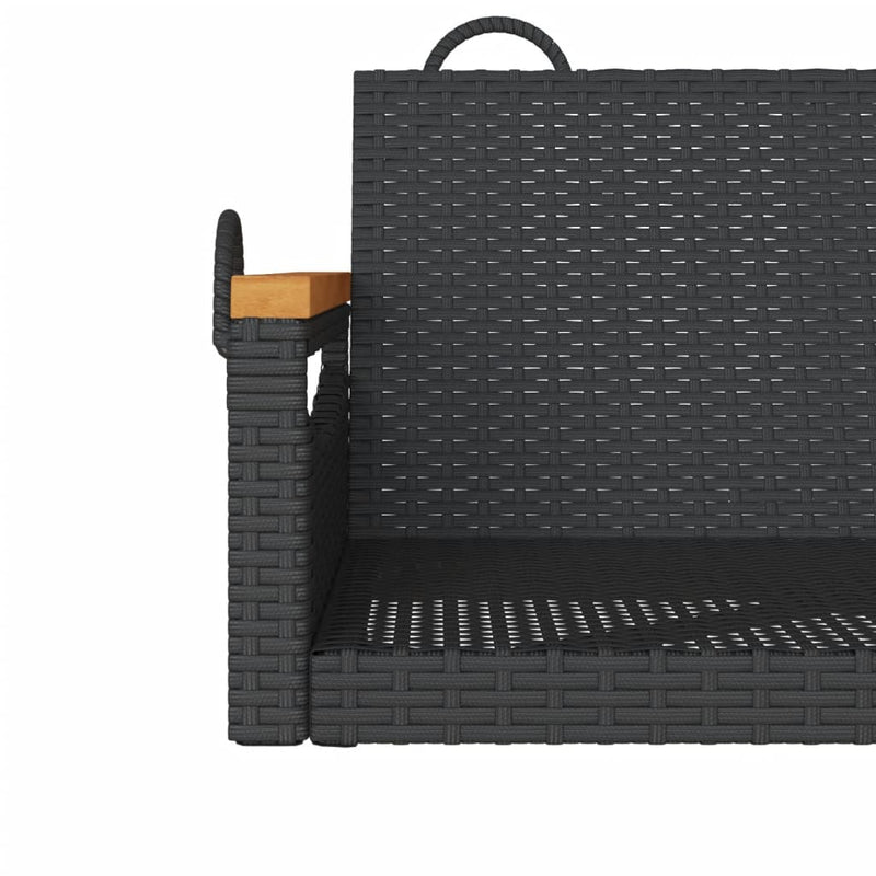 vidaXL Swing Bench Black 63x62x40 cm Poly Rattan