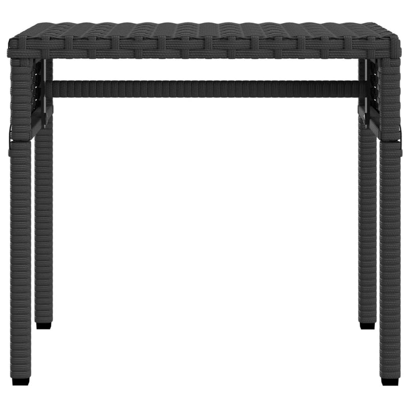 vidaXL Sun Lounger with Canopy and Table Black Poly Rattan