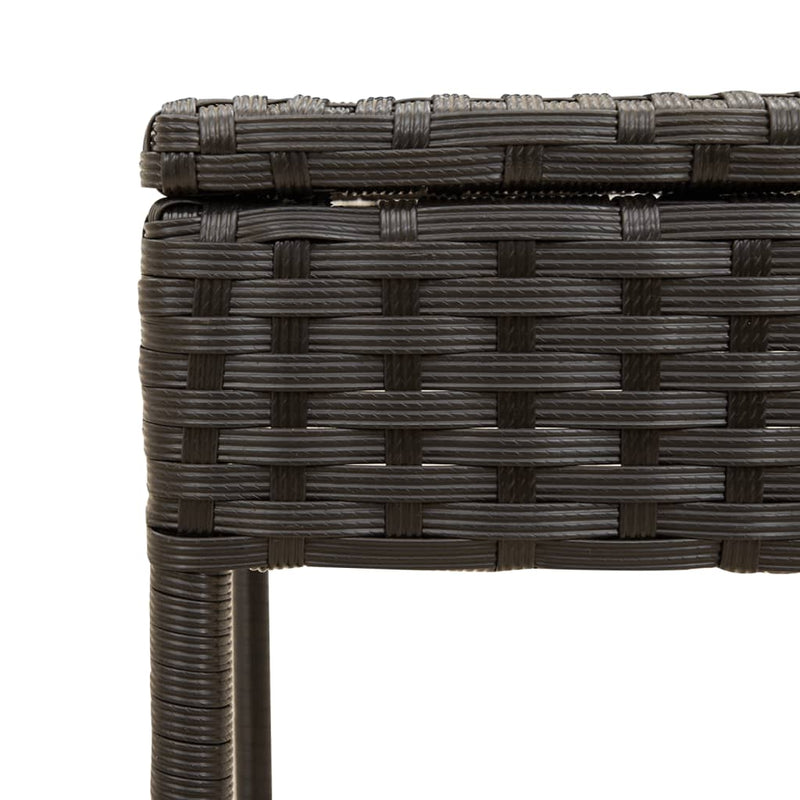 Sun Lounger with Canopy and Table Black Poly Rattan