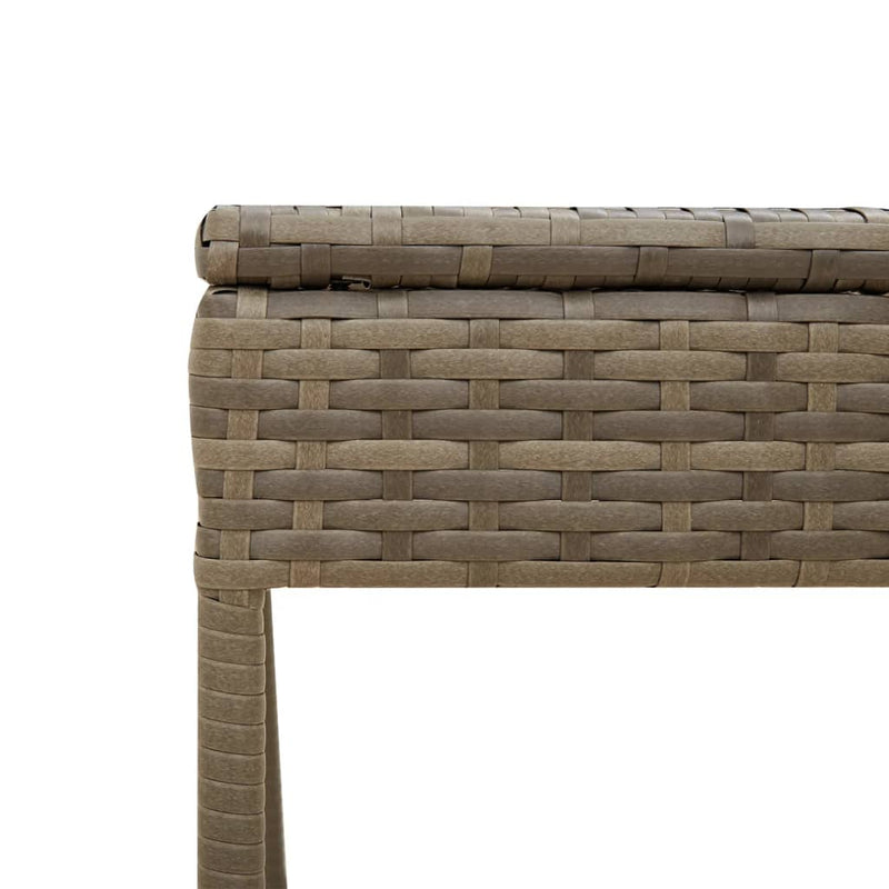 Sun Lounger with Canopy and Table Grey Poly Rattan