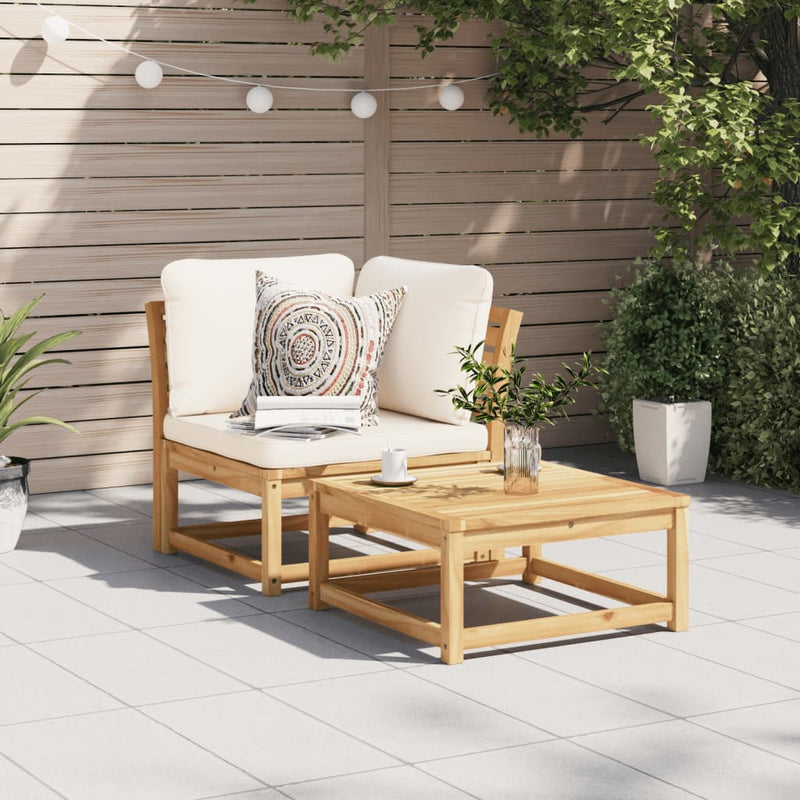 vidaXL Garden Sofa Corner with Cushions 73x73x65 cm Solid Wood Acacia