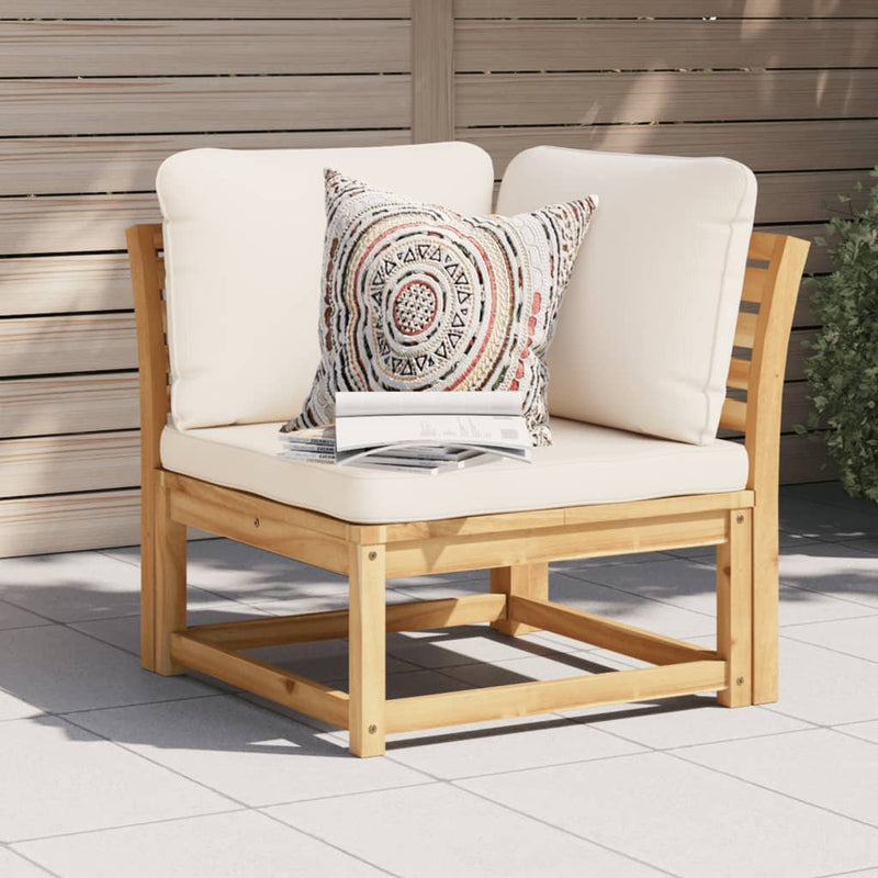 vidaXL Garden Sofa Corner with Cushions 73x73x65 cm Solid Wood Acacia
