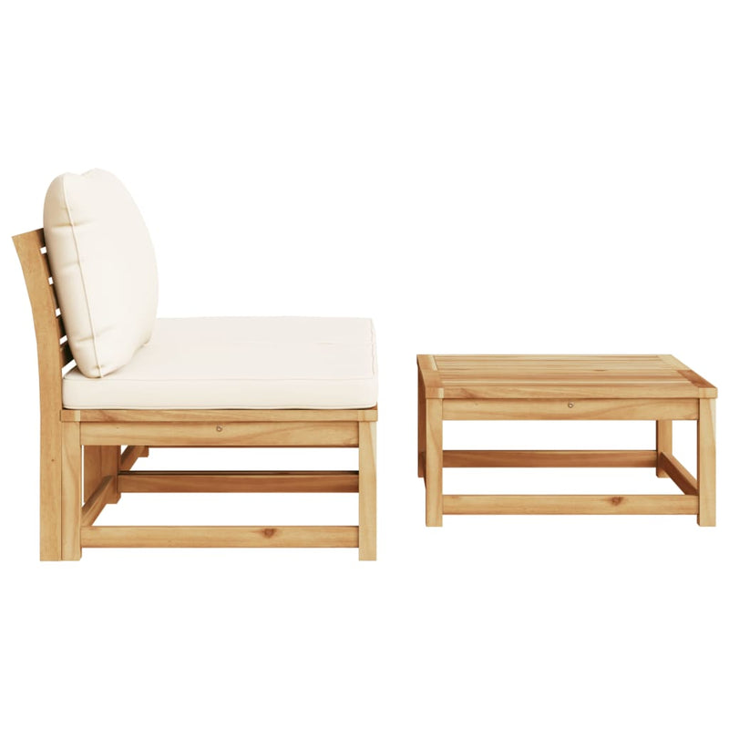vidaXL 3 Piece Garden Lounge Set with Cushions Solid Wood Acacia