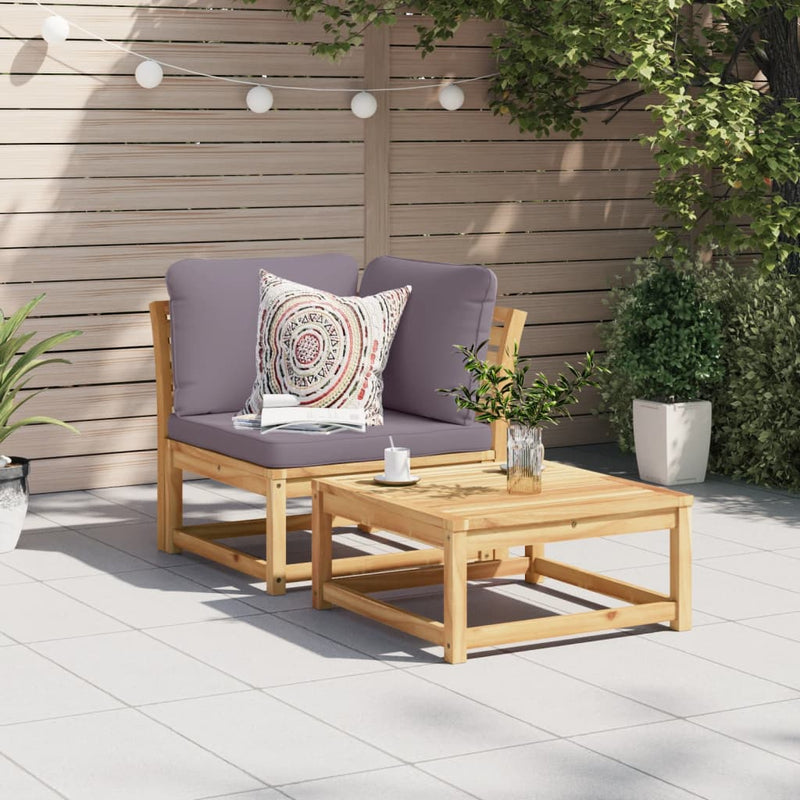 vidaXL Garden Sofa Corner with Cushions 73x73x65 cm Solid Wood Acacia