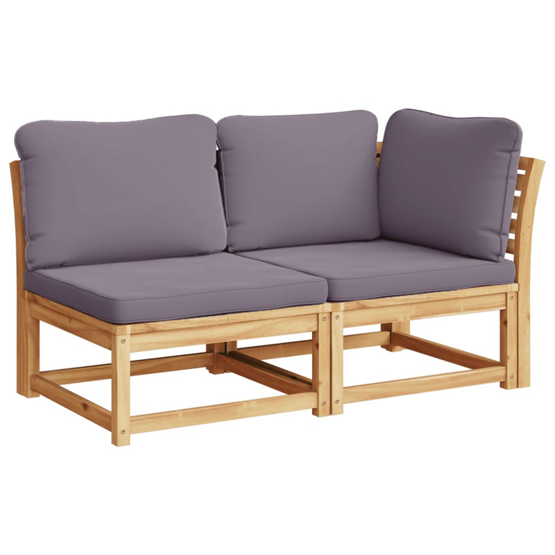 vidaXL 2 Piece Garden Lounge Set with Cushions Solid Wood Acacia