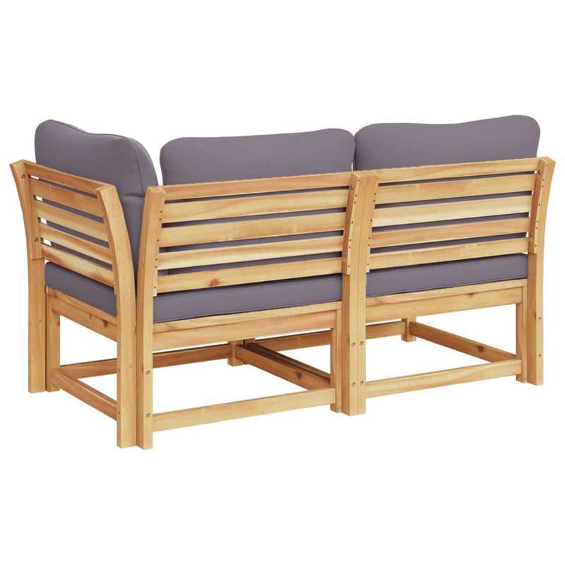 vidaXL 2 Piece Garden Lounge Set with Cushions Solid Wood Acacia
