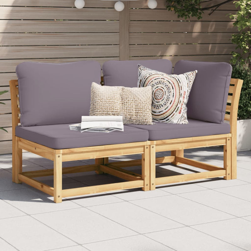 vidaXL 2 Piece Garden Lounge Set with Cushions Solid Wood Acacia