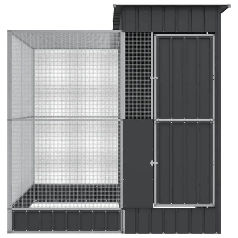 Aviary with Extension Silver 209x203x216 cm Steel