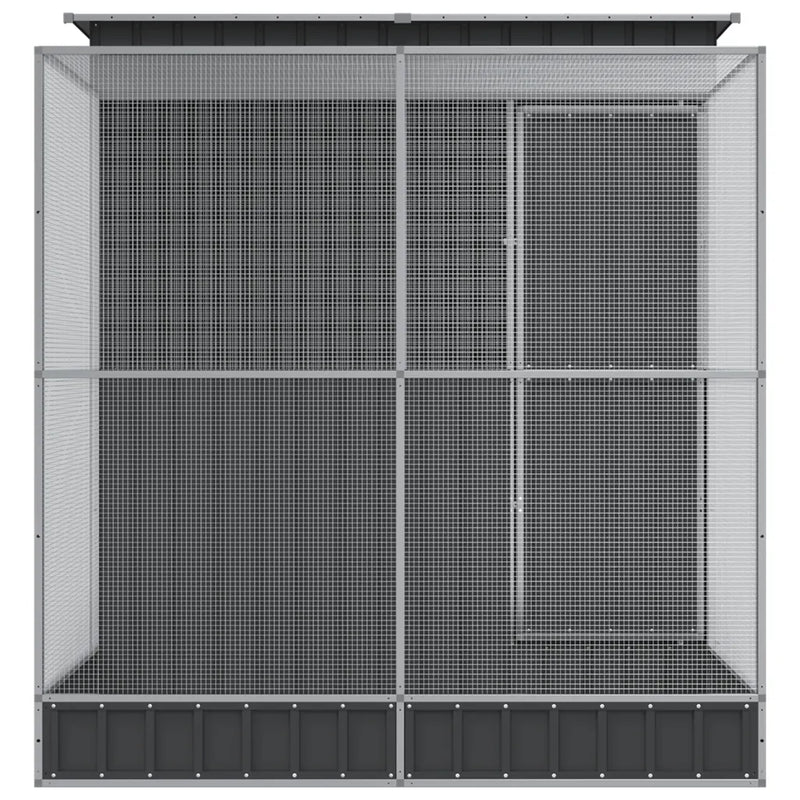 Aviary with Extension Silver 209x203x216 cm Steel