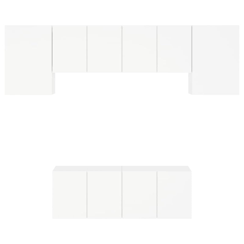vidaXL 6 Piece TV Wall Units White Engineered Wood