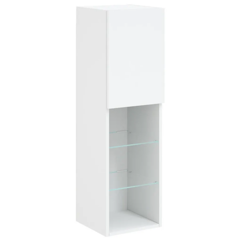 4 Piece TV Wall Units with LED White Engineered Wood