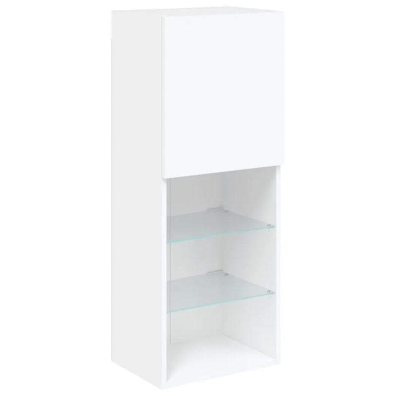 4 Piece TV Wall Units with LED White Engineered Wood