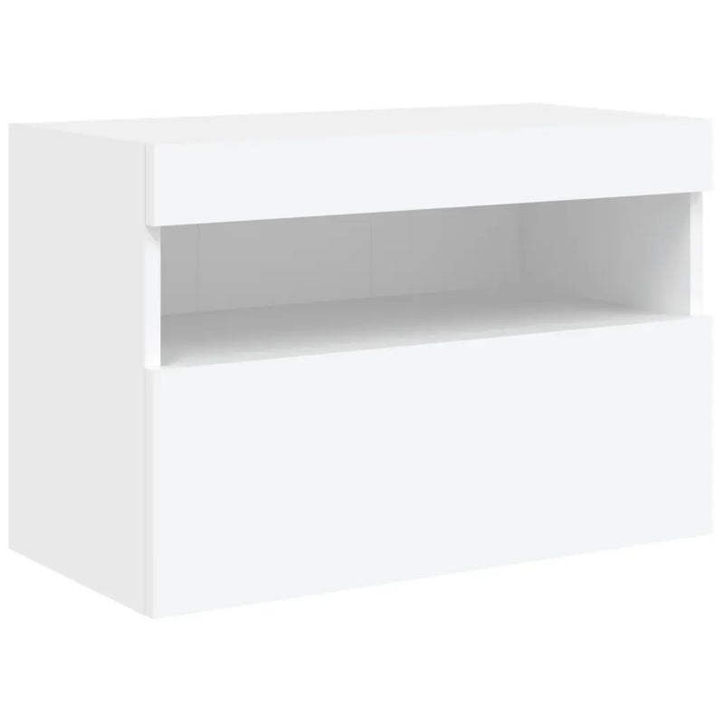 7 Piece TV Wall Cabinet Set with LED Lights White