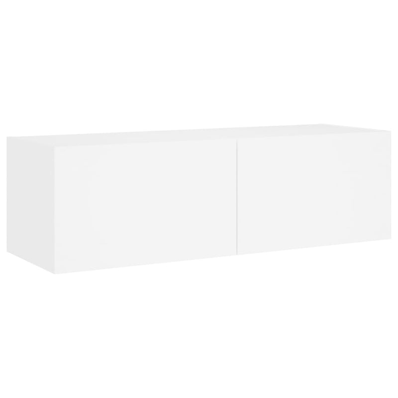 vidaXL 3 Piece TV Wall Cabinets with LED Lights White