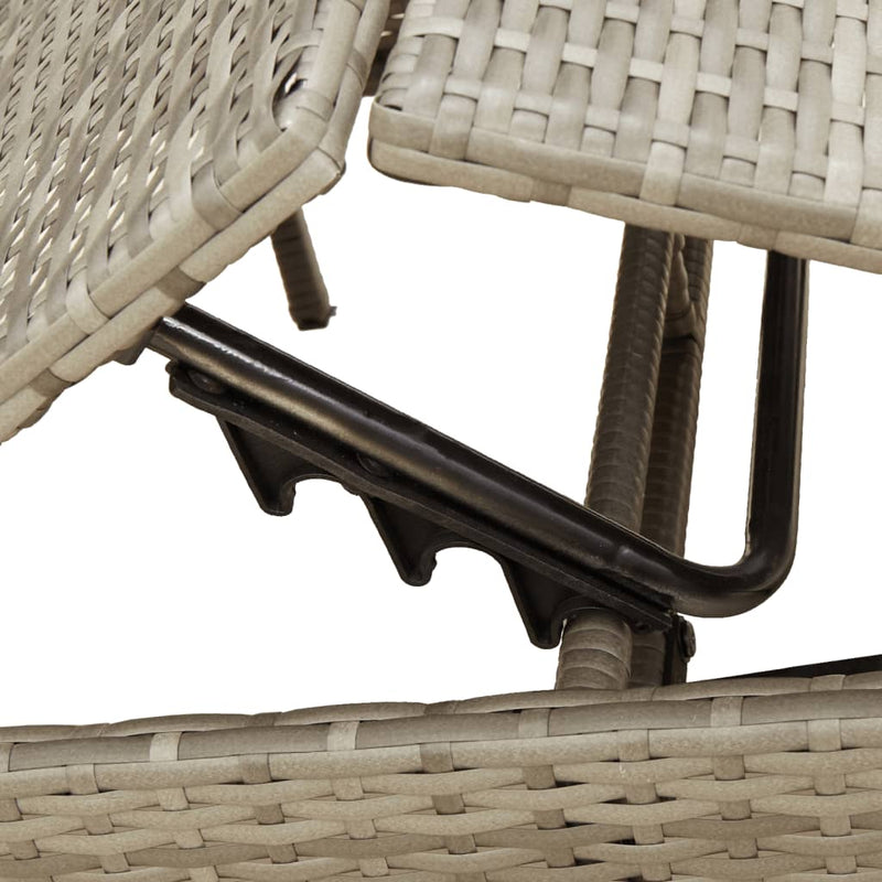 vidaXL Sun Loungers 2 pcs with Table Grey Poly Rattan
