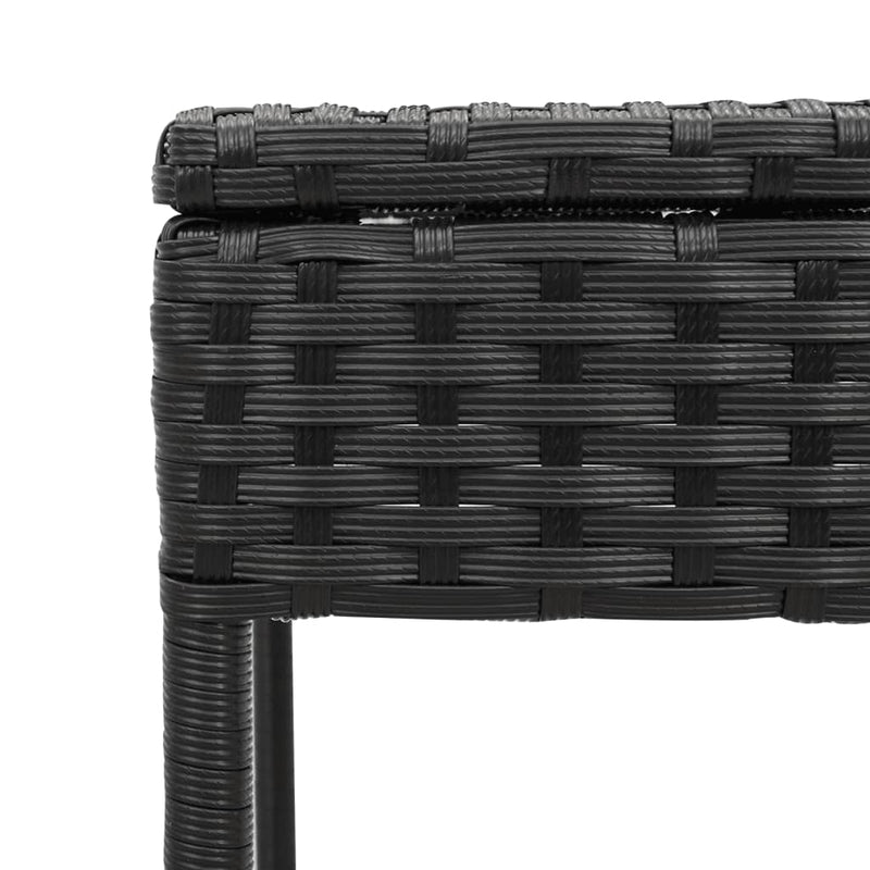 vidaXL Sun Lounger with Table and Cushion Black Poly Rattan