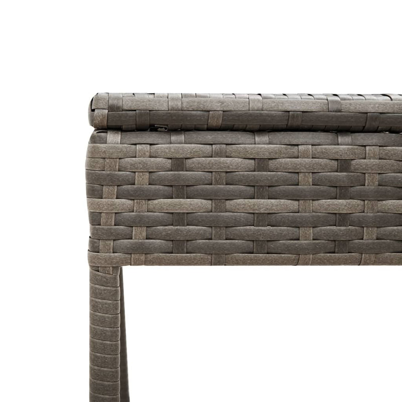 vidaXL Sun Lounger with Table and Cushion Grey Poly Rattan
