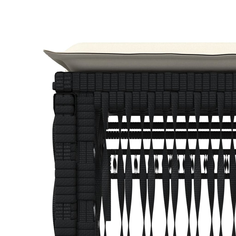 vidaXL Sun Lounger with Cushion Black Poly Rattan