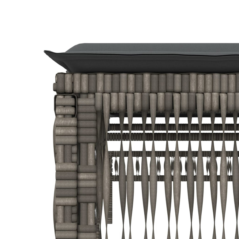 vidaXL Sun Lounger with Cushion Grey Poly Rattan