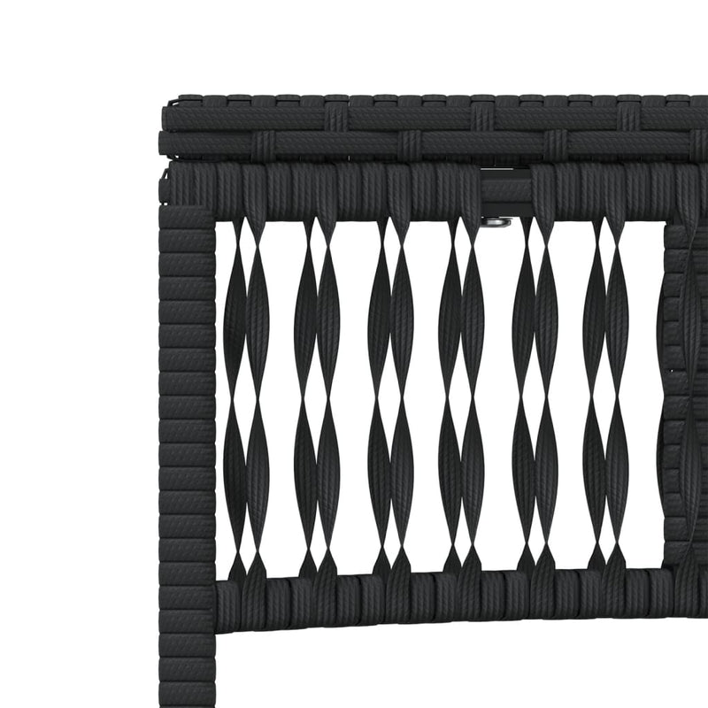 vidaXL Sun Loungers 2 pcs with Table Black Poly Rattan