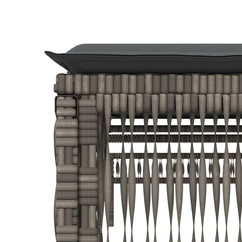 vidaXL Sun Loungers 2 pcs with Table Grey Poly Rattan